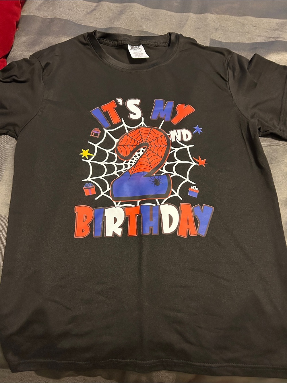 Kids Black 'It's My 2nd Birthday' Graphic Tee - Spider Web Theme